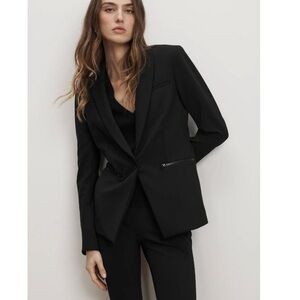 Veronica Beard Scuba Blazer in Black with Dickey zipper
